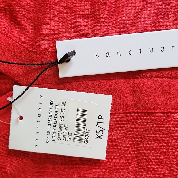 Sanctuary bright red linen tee, size XS - Picture 6 of 9
